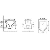 Унитаз Azario Grado AZ-0046-UQ подвесной Белый с сиденьем Микролифт — фото 4, Подвесные унитазы