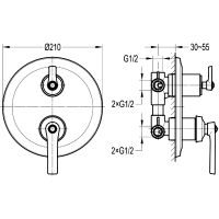 Смеситель для душа Swedbe Terracotta Art 2518 Терракота — фото 2, Смеситель для душа