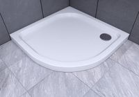 Душевой поддон (с ножками) из литого мрамора 90*90 1/4 круга, гладкое дно, радиус 50см, без фронталь — фото 4, Акриловые душевые поддоны