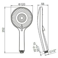 Ручной душ Caprigo Parts 98-501-NER Черный матовый — фото 2, Лейки для душа