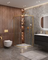 Душевой уголок CEZARES MOLVENO-R-1-90-C-BORO-IV — фото 2, Душевые уголки четверть круга