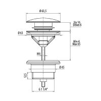 Донный клапан Gattoni Accessori 1510/00C0 click-clack Хром — фото 2, Донные клапаны
