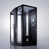 Душевая кабина Orans 150x100 R 89102rb с баней профиль Черный задние стенки Черные — фото 2, Душевые кабины