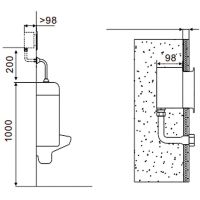 Смывное устройство для писсуара Creavit ES4810 Черное — фото 2, Комплектующие для туалета