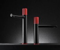 Смеситель для раковины Bronze de Luxe Avantgarde 2010RH Черный Красный — фото 4, Смесители для раковины