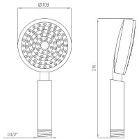 Ручной душ Melodia della vita Standard MKP20587 Хром — фото 3, Лейки для душа