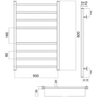 Товар: Водяной полотенцесушитель Domoterm Квадро П8 500x800 Хром - фото 3 Водяной полотенцесушитель Domoterm Квадро П8 500x800 Хром — фото 3, Водяные полотенцесушители
