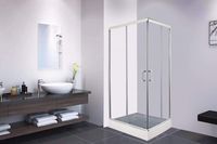 Душевой уголок Parly QZ81S 100х80 7263 профиль Белый стекло матовое — фото 9, Прямоугольные душевые уголки