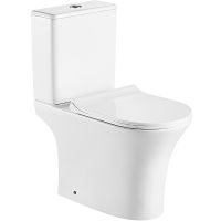 Унитаз компакт CeramaLux 1217-1А Белый глянцевый с бачком и сиденьем Микролифт — фото 1, Напольные унитазы