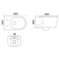 Унитаз Azario Nova AZ2217 подвесной Белый с сиденьем Микролифт — фото 2, Подвесные унитазы