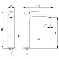 Смеситель для раковины AQUAme Monza AQM6314GM Оружейный металл — фото 2, Смесители для раковины