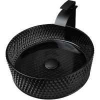 Раковина-чаша CeramaLux 36 GL03A Черная — фото 1, Раковины накладные