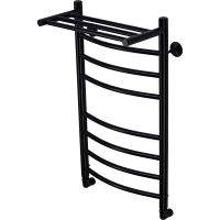 Водяной полотенцесушитель Comfysan Noumi W-8 80x40 014049 с полкой Черный матовый — фото 1, Водяные полотенцесушители