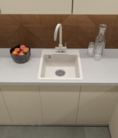 GRANFEST Мойка URBAN 644 1-чаша 440*490мм белый арт.GF-UR- — фото 1, Кухонные мойки