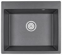 Granula-6001, ГРАФИТ (ЧЁРНО-СЕРЫЙ), кухонная мойка, кварц — фото 1, Кухонные мойки