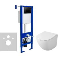 Комплект унитаза Owl 1975 Vind Cirkel-H TOWLT190302 с инсталляцией Berges Atom 410 040332 с сиденьем — фото 1, Комплекты унитаз + инсталляция