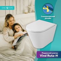 Унитаз Owl 1975 VindRuta-H TOWLT190304 подвесной с сиденьем Микролифт — фото 3, Подвесные унитазы