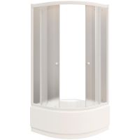 Душевой уголок Parly 80x80 ZF80 профиль Белый стекло матовое — фото 5, Душевые уголки четверть круга