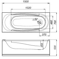 Акриловая ванна Melodia della vita Standard Middle 150х70 MBHR01115070 без гидромассажа — фото 3, Акриловые ванны