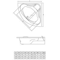 Акриловая ванна C-Bath Aurora 140x140 CBS001003 без гидромассажа — фото 4, Акриловые ванны