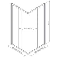 Душевой уголок Melodia della vita Cube 90x90 MCNCB9090TBk профиль Черный стекло прозрачное — фото 2, Квадратные душевые уголки