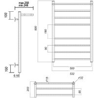 Товар: Водяной полотенцесушитель Domoterm Медея сп П8 500x800 с полкой Хром - фото 2 Водяной полотенцесушитель Domoterm Медея сп П8 500x800 с полкой Хром — фото 2, Водяные полотенцесушители