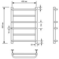 Водяной полотенцесушитель Comfysan Puro W-6 60x40 012847 Черный матовый — фото 2, Водяные полотенцесушители
