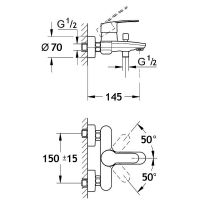 Смеситель для ванны AQUAme Prato AQMP6122 Хром — фото 3, Для душа и ванны
