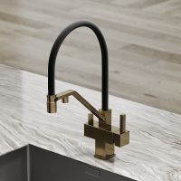 Смеситель для кухни Sancos Loro SC4007BG Золото брашированное Черный — фото 6, Смесители для кухни