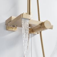 Душевая система Rose R18G R1896G с термостатом Золото матовое — фото 2, Душевые системы