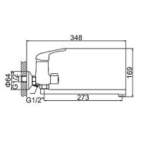 Смеситель для ванны Ledeme H39-B 2239-BL универсальный Хром — фото 2, Для душа и ванны