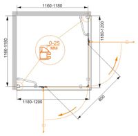 Душевой уголок CEZARES BERGAMO-W-A-2-120-C-Cr — фото 2, Душевые уголки