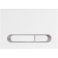 Клавиша смыва KK POL M09 V1 350/PPB/062-00-03 Белая глянцевая Хром — фото 1, Кнопки смыва