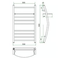 Водяной полотенцесушитель Grota Vela 530х900 Хром — фото 4, Водяные полотенцесушители