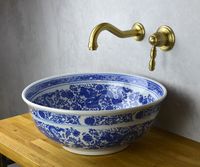 Раковина-чаша Bronze de Luxe Dragons 41 6050 Белый глянец с декором — фото 2, Раковины накладные