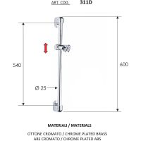 Душевая штанга Remer 311D Хром — фото 2, Штанги для душа