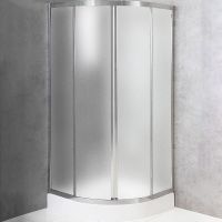 Душевой уголок BelBagno Due 90х90 DUE-R-2-90-P-Cr профиль Хром стекло рифленое — фото 1, Душевые уголки четверть круга