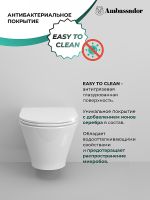 Товар: Унитаз Ambassador Elysium 183K19002RS подвесной с сиденьем Микролифт - фото 11 Унитаз Ambassador Elysium 183K19002RS подвесной с сиденьем Микролифт — фото 11, Подвесные унитазы