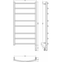 Электрический полотенцесушитель Сунержа Галант 3.0 1000x500 R 31-5801-1050 Черный матовый — фото 2, Электрические полотенцесушители