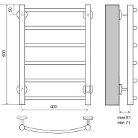 Электрический полотенцесушитель Melodia della vita Classica Electro 40х60 П6 MTRCAE4060 Полированная — фото 2, Электрические полотенцесушители