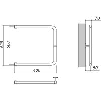 Водяной полотенцесушитель Grota Modesto 50х40 Хром — фото 2, Водяные полотенцесушители