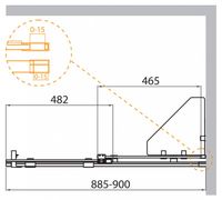 Душевая перегородка CEZARES STREAM-BF-1-90-C-Cr — фото 2, Душевые перегородки