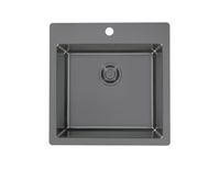 Мойка для кухни WAVE 30 черный 760X5001+1/2, в компл.с сиф.1077134, — фото 1, Кухонные мойки