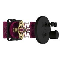 Смеситель для душа AQUAme AQM8802MB с термостатом Черный матовый — фото 1, Для душа и ванны