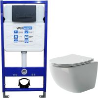 Комплект унитаза Ceramicanova Forma CN3009 с инсталляцией WellWant Standart 50 WWISI111BB с сиденьем — фото 1, Комплекты унитаз + инсталляция