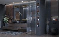 Душевой уголок Ambassador Diamond 100х100 12011102 профиль Хром стекло прозрачное — фото 10, Душевые уголки четверть круга