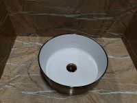 Раковина-чаша CeramaLux 37 C1055 Бело-золотая — фото 4, Раковины