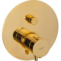 Смеситель для душа Remer Minimal Thermo NT09KBDO с термостатом Золото — фото 1, Смеситель для душа