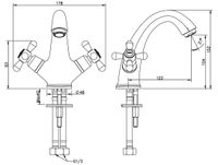 Товар: Смеситель для раковины ESKO Vienna VN 26-2 Хром - фото 2 Смеситель для раковины ESKO Vienna VN 26-2 Хром — фото 2, Смесители для раковины