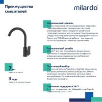 Смеситель для кухни Milardo Meal Черный матовый арт-M01BLJ0M05 — фото 2, Смесители для кухни